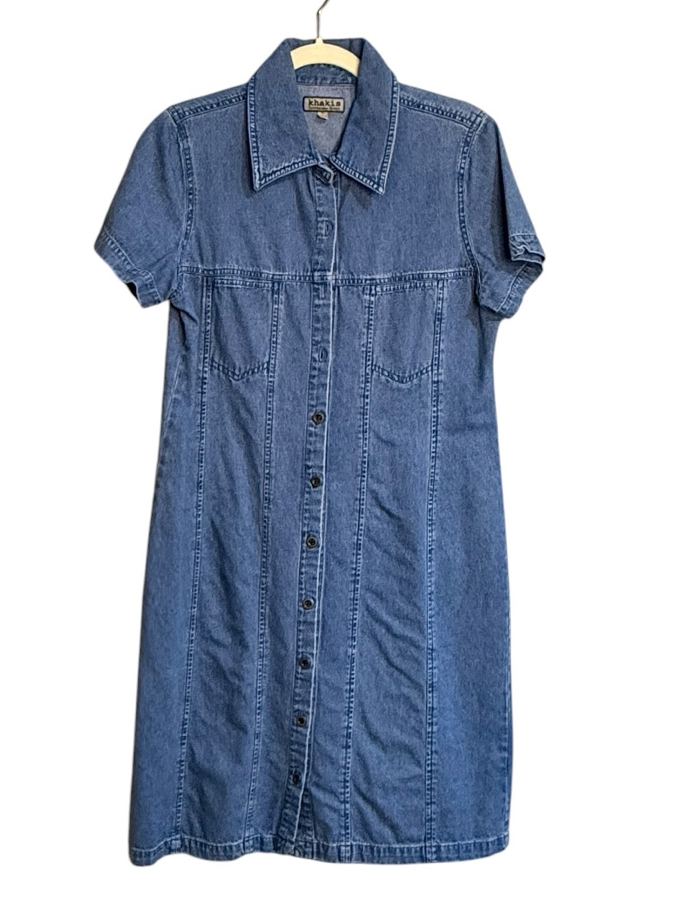 Khakis International Design Blue 100% Cotton Denim Shirt Dress